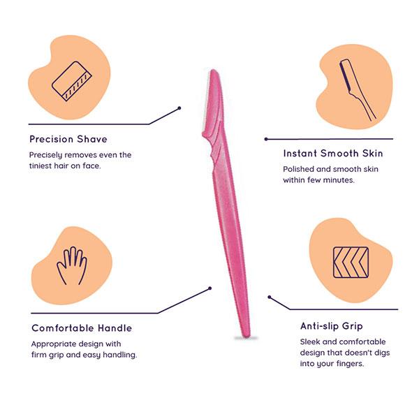 Sanfe Eyebrow Touch Up Face Razor 3's - Hair Removal Accessories