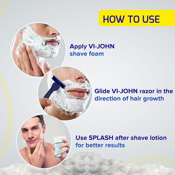 VI-John Lemon Vitamin E Enriched 5 Way Action Oliy Skin Shaving Foam for Men with Tea Tree Oil 200ml - Shaving Foams
