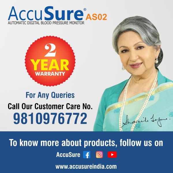 AccuSure Automatic Digital Blood Pressure Monitor 3 Color Display (AS02) 1's - Blood Pressure Monitors