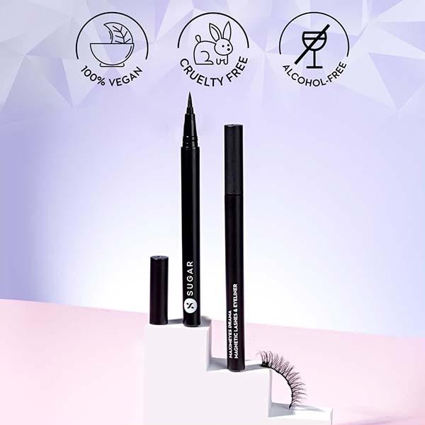 Sugar Cosmetics Maximeyes Drama Magnetic Eyelashes And Eyeliner 02 Exceptional 3 ml - Eyeliners