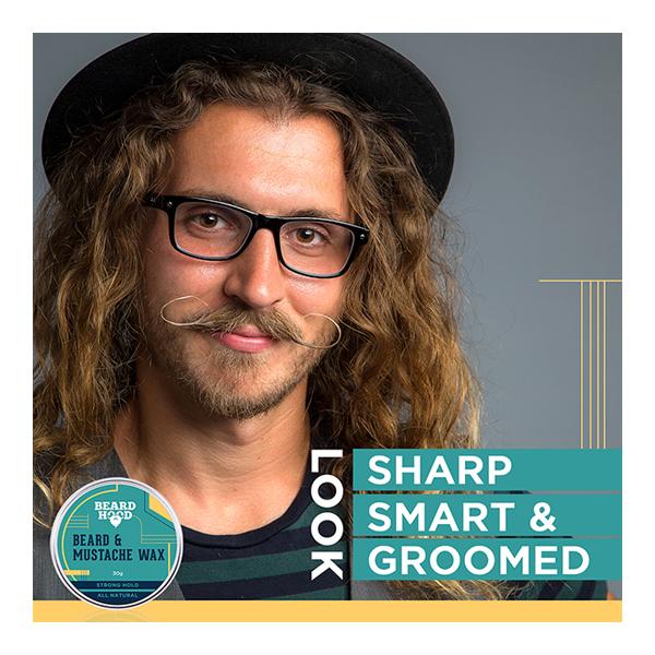 Beardhood Mustache & Beard Wax - Strong Hold All Natural 30 gm - Beard Wax