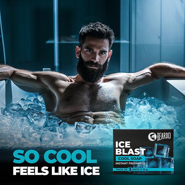 Beardo Ice Blast Soap For Men 75 gm x 3 3's - Soaps