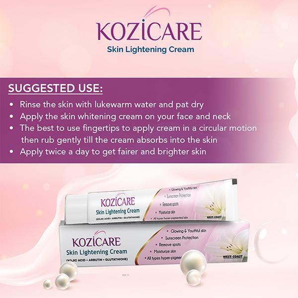 Kozicare Kojic Acid, Arbutin, Glutathione Skin & Lightening Cream,15g each 2's - Lotions & Creams