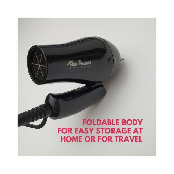 Alan Truman Mini Dryer - 1000 Watts Dc Motor Hair Dryer - Black 1's - Hair Dryers