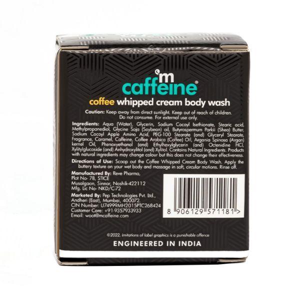 mCaffeine Whipped Cream Coffee Body Wash With Shea Butter Moisturizing & Cleansing Shower 100 gm - Shower Gels & Body Wash