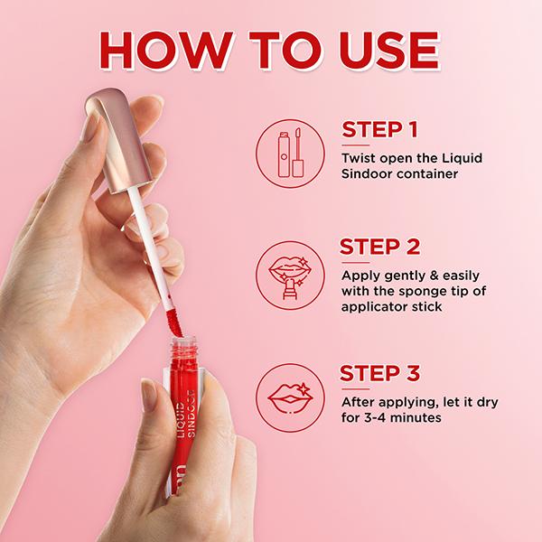 ENN Long Lasting and Waterproof Liquid Sindoor - Red 3 ml - Sindoor