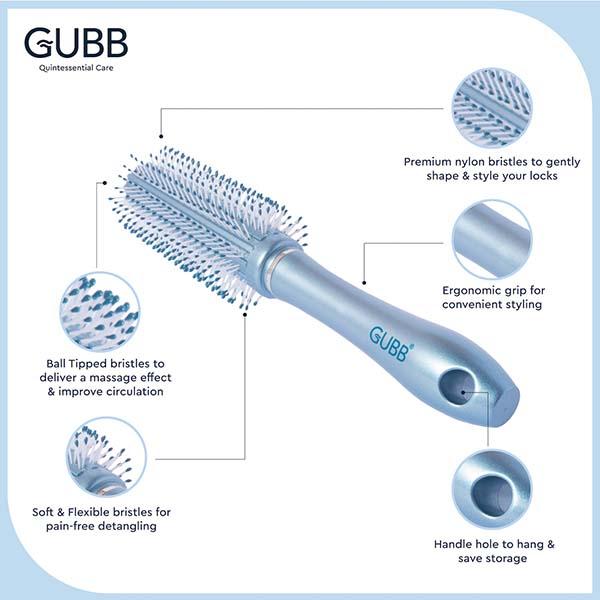 GUBB Round Hair Brush - Styler Range 140 gm - Hair Brushes