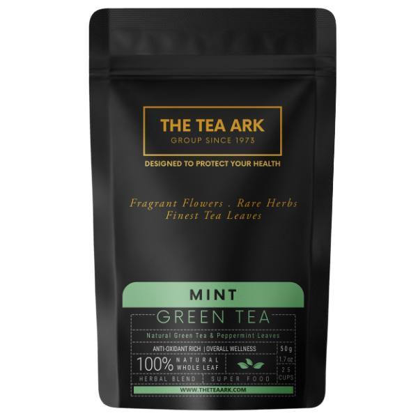 Netmeds | The Tea Ark Green Tea Powder - Organic Mint 50 gm (Pouch)