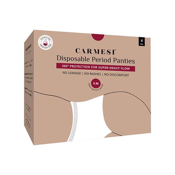 Carmesi Disposable Period Panties (S-M), 360 degree All-Night Protection for Super Heavy Flow 4's