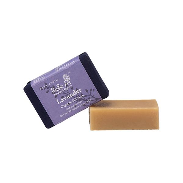 Rustic Art Organic Handmade Lavender Soap 100 gm - Soaps