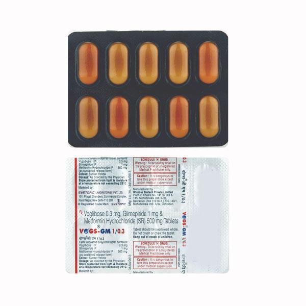 Vogs GM 1/0.3mg Tablet 10'S - Diabetes-Ant