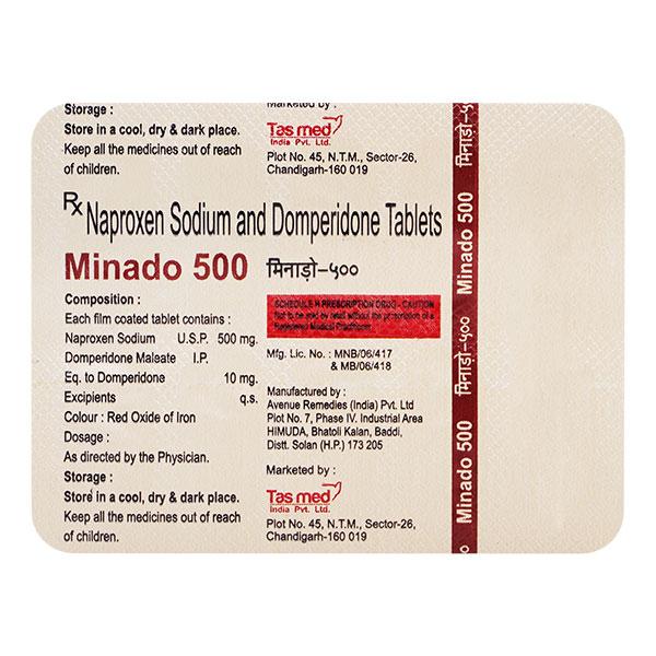 MINADO 500mg Tablet 10's - Pain relief-Nsa