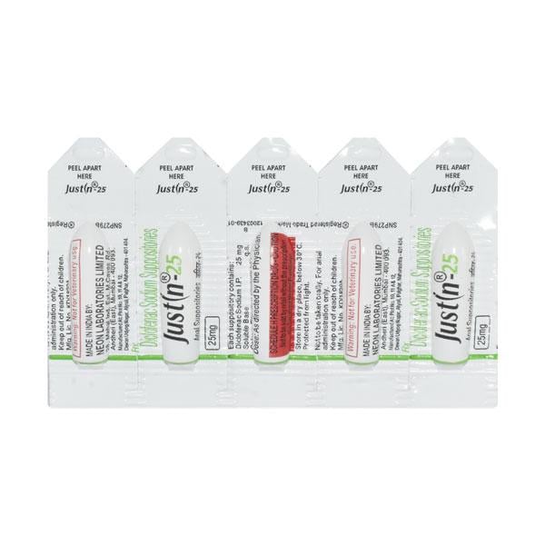 Justin 25mg Suppository 5'S - Pain relief-Nsa