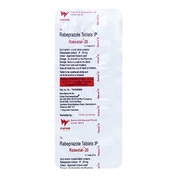 RABESTA 20 Tablet 10's - Ulcer/Reflux/Flatulence-Aaa