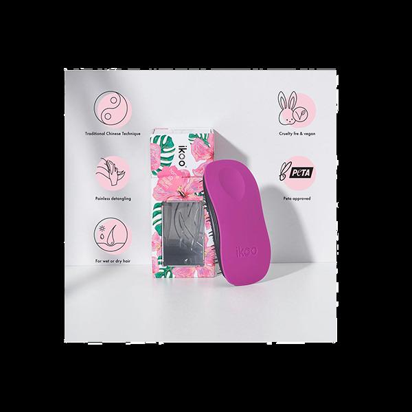 Ikoo Detangling, Scalp Massaging Hair (Sugar Plum - Black Bristles) 50 gm - Hair Brushes