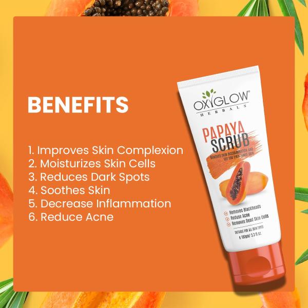 OxyGlow Herbals Papaya Scrub 100 gm - Face Scrubs