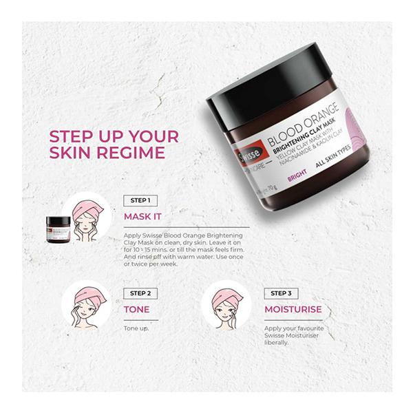 Swisse Skincare Blood Orange Brightening Clay Mask 70 gm - Masks & Peels
