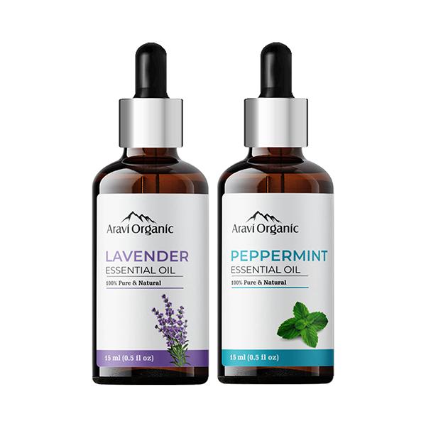 Aravi Organic Lavender and Peppermint Essential Oil Combo Pack 100% Pure Oil 30ml 2's - Essential Oils