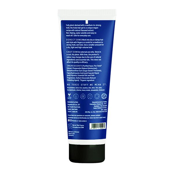 Arata Natural Hair Gel for Styling, Shaping, Strong Hold and with Organic Flaxseed and Extracts 50ml - Hair Gels & Waxes
