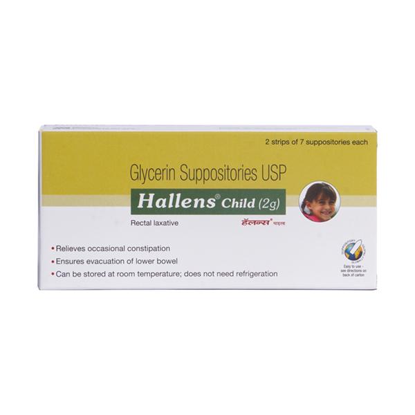HALLENS CHILD (2G) Suppositories 7's - Constipation-Lax