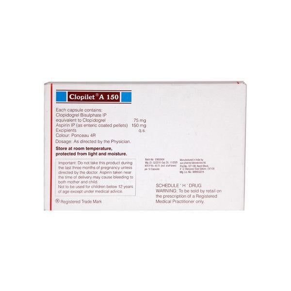 Clopilet A 150mg Capsule 10'S - Blood Clot-Ant