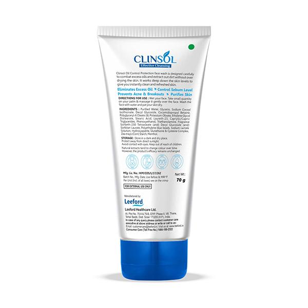 CLINSOL OIL CONTROL PROTECTION Face Wash 70gm - Dry Skin-Oth