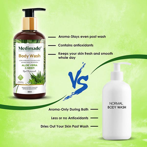 Medimade Aloe Vera And Neem Body Wash 300 ml - Shower Gels & Body Wash