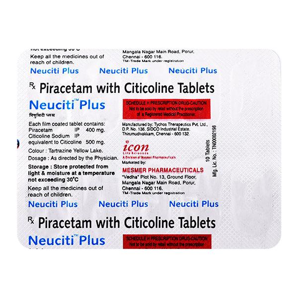 Neuciti Plus Tablet 10'S - Nootropics And Neurotrophics