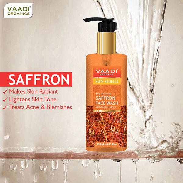 Skin Whitening Saffron Face Wash With Sandal Extract 250 ml - Face Washes