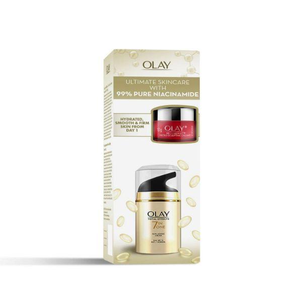 Olay TE Day Cream 50g + Olay Regenerist Micro-sculpting Cream Mini 10g - Ultimate Skincare kit 2's - Day Cream
