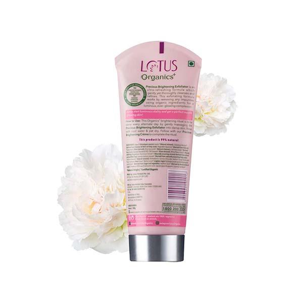 Lotus Organics Precious Brightening Face Exfoliator 100 gm - Scrubs & Exfoliants