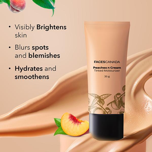 Faces Canada Peaches N Cream Tinted Moisturizer - Beige 02, Non Oily Lightly Tinted Bb Cream 35 gm - Bb & Cc Creams