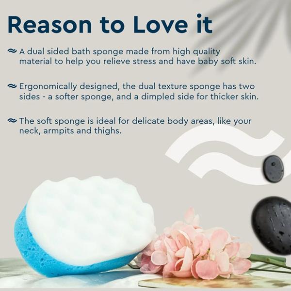 GUBB Dual Massage Bath Sponge - Blue 50 gm - Sponges & Applicators