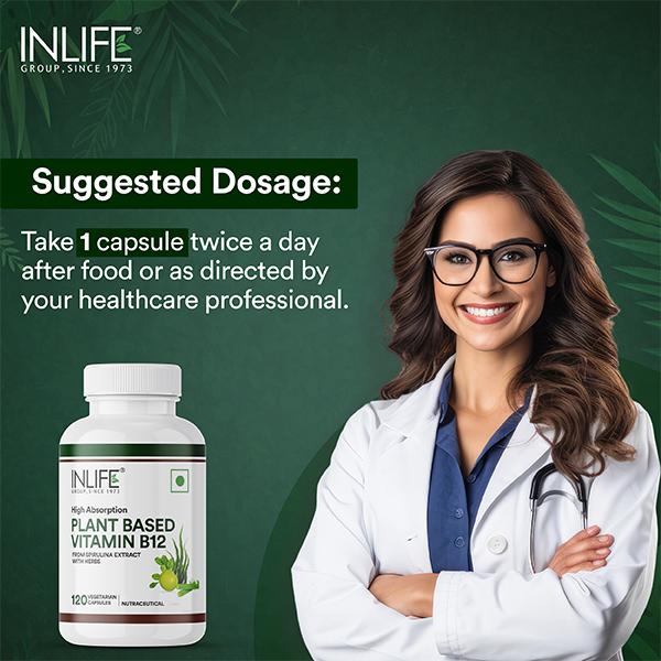 INLIFE High Absorption Plant Based Vitamin B12 Veg Capsules 120's - Multi-Vitamins