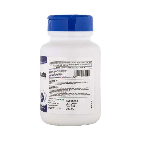 Healthvit Zinc Gluconate 50mg- Capsules 60's - Calcium And Minerals
