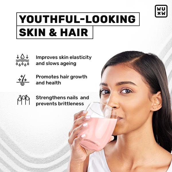 What's Up Beauty Collagen Powder Certified Marine Titagen Type I & III Spotless Skin Litchi Flavour 200 gm - Multi-Vitamins