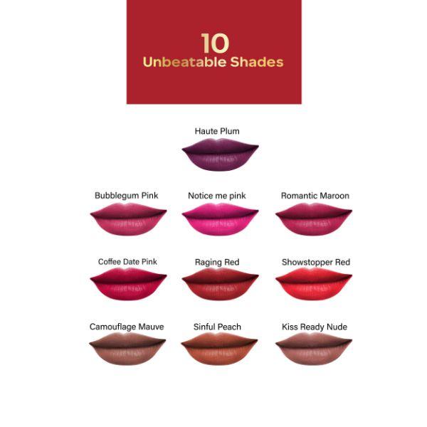 Faces Canada Long Stay 3-In-1 Matte Lipstick - Sinful Peach 05, 2gm - Lipsticks