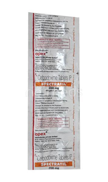 Spectratil 200mg Tablet 10'S - Bacterial Infections-Cep