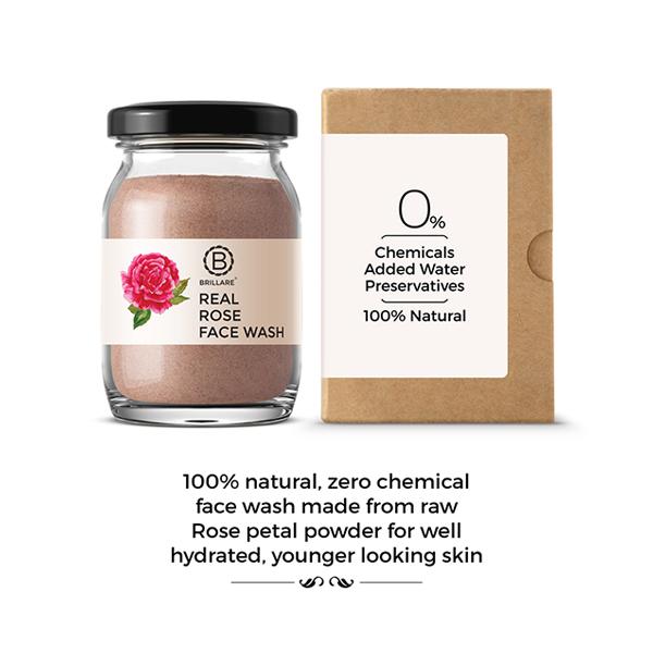 Brillare Real Rose Face Wash For Hydrated, Younger Looking Skin 45 gm - Face Wash & Cleansers