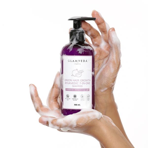 Glamveda Onion 7 In One Ayurvedic Hair Growth Shampoo 300 ml - Shampoos