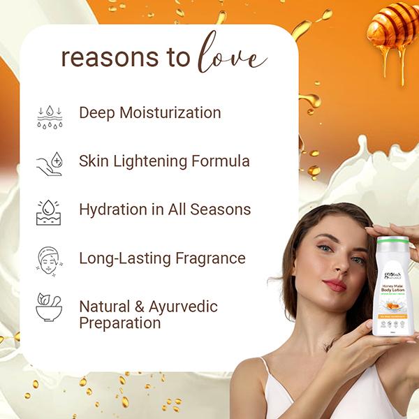 Globus Naturals Honey Malai Body Lotion, Enriched with Tulsi and Chandan, for Deep Nourishment, 200ml each 2's - Creams, Lotions & Oils