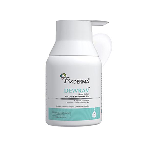 Netmeds | Fixderma Dewrav Body Lotion for Dry & Sensitive Skin with Shea Butter & Ceramides Complex 250 ml