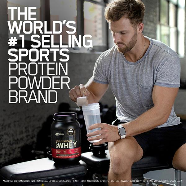 Optimum Nutrition (ON) 100% Whey Gold Standard Powder - Vanilla Ice Cream 2 lb - Whey Proteins