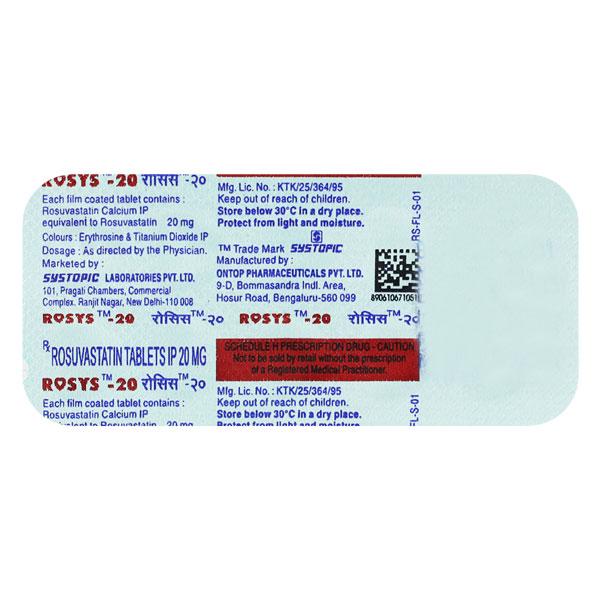 Netmeds | Rosys 20mg Tablet 10'S
