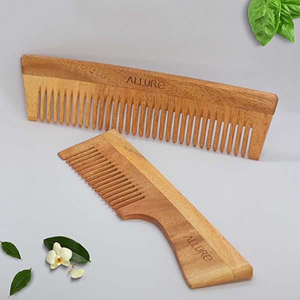 Allure Wooden Neem Comb (CD-01+CD-02) 1's - Hair Combs