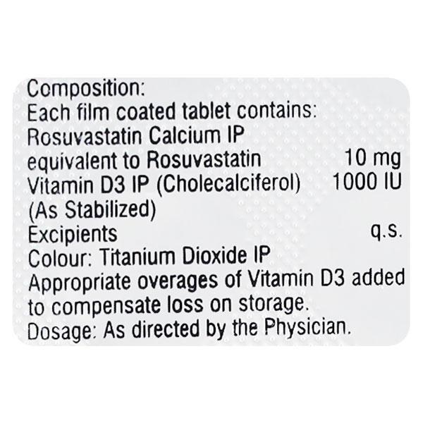 Rosuvas D 10mg Tablet 15'S - High Cholesterol-Dys