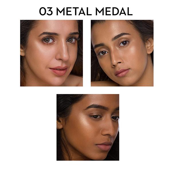 SUGAR Cosmetics Contour De Force Mini Highlighter - 03 Metal Medal (Soft Gold) 4 gm - Highlighters & Illuminators