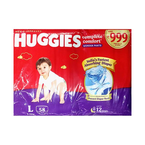 Netmeds | Huggies Complete Comfort Wonder Diaper Pants (L) 58's