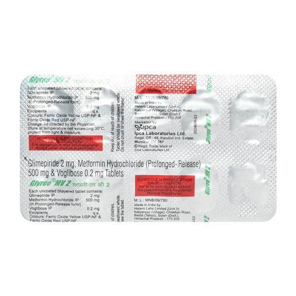 Glyree MV 2mg Tablet 10'S - Diabetes-Ant