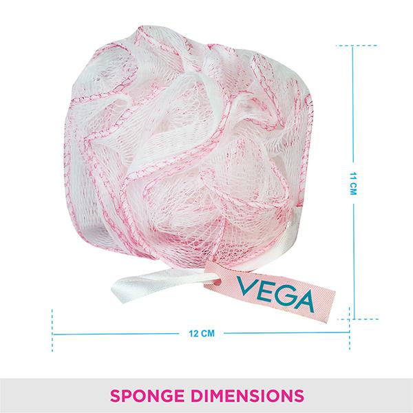 Vega Everyday Body Sponge Natural Bath Loofah, Off White 2's - Body Scrubbers & Brushes